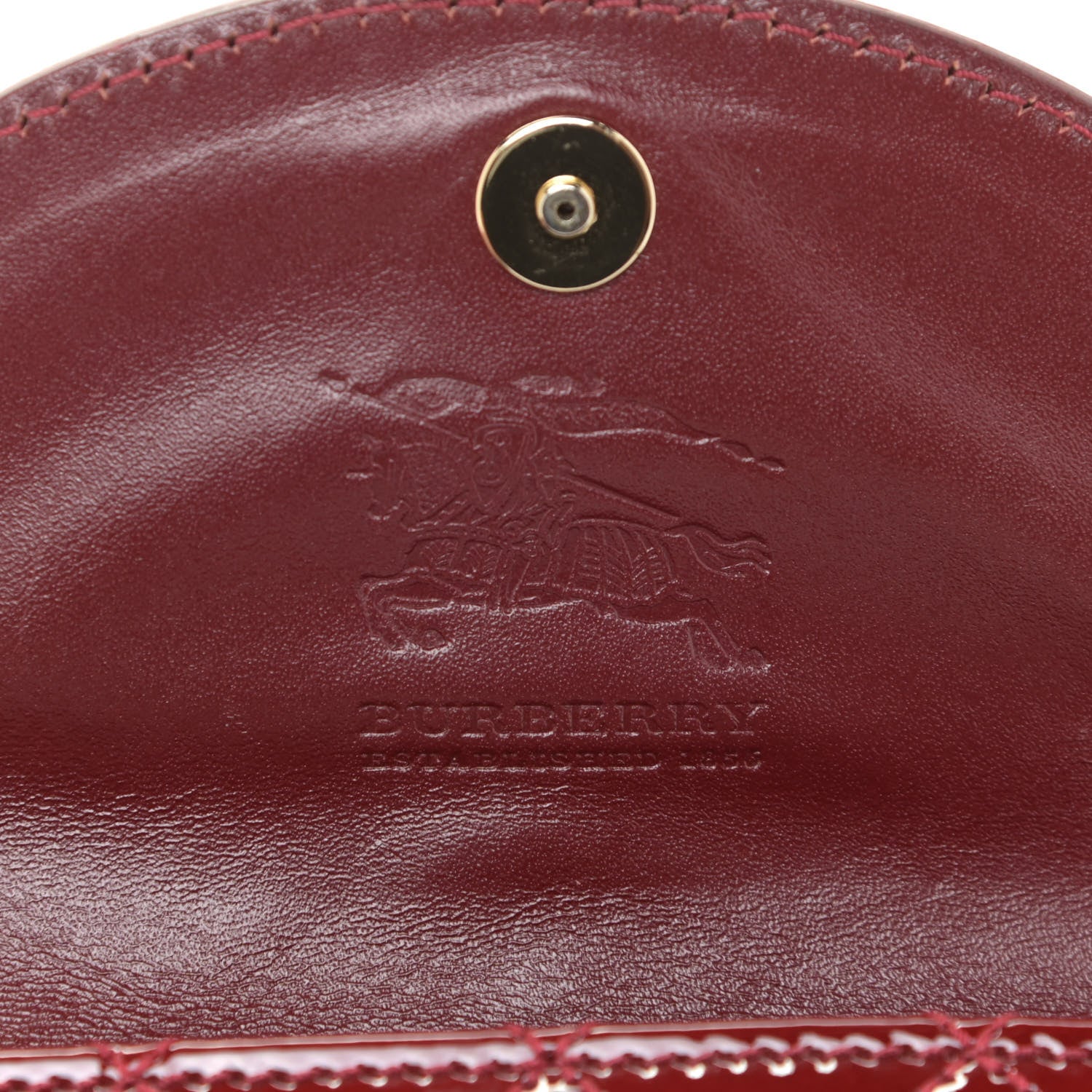 Burberry Patent Calfskin Quilted Mini Crossbody Bag Dark Red 7 of 15