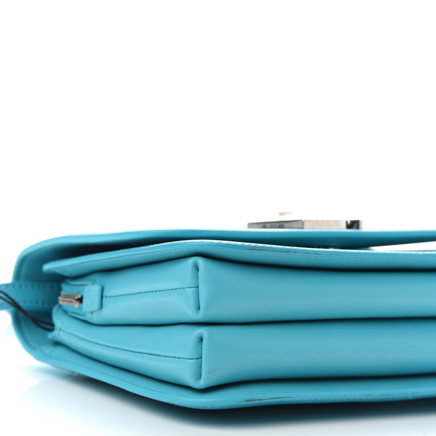 Shiny Box Calfskin Small B Bag Turquoise