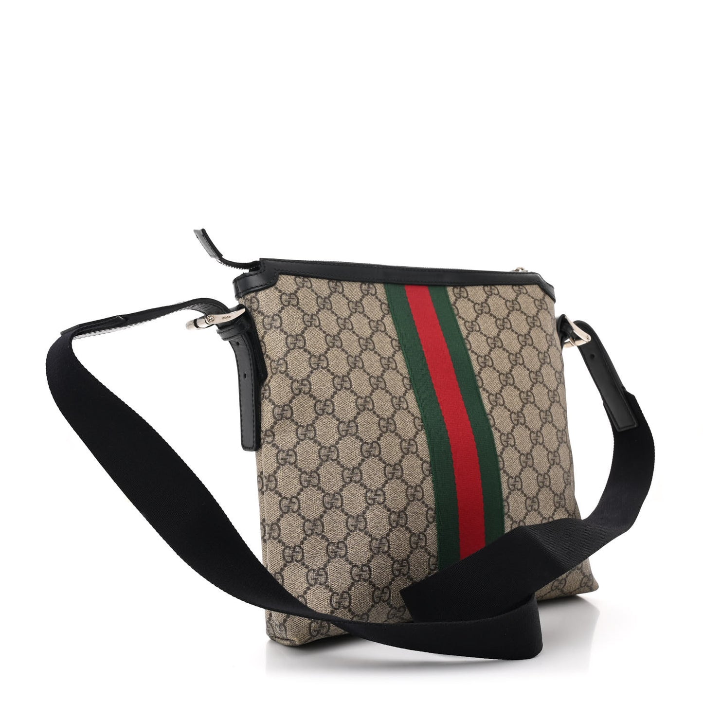 GG Supreme Monogram Web Messenger Bag Black