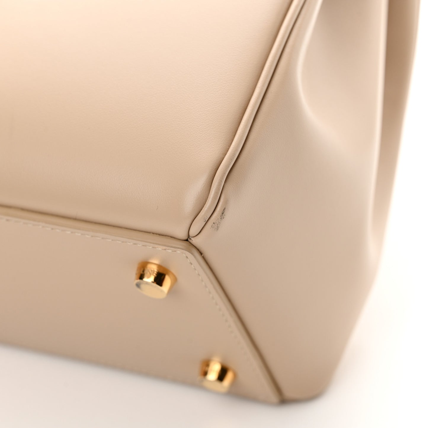 Satinated Calfskin Small 16 Top Handle Bag Nude