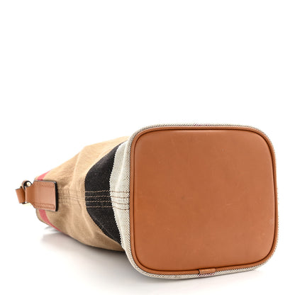 Burberry Canvas Mega Check Mini Ashby Hobo Saddle Brown 4 of 10