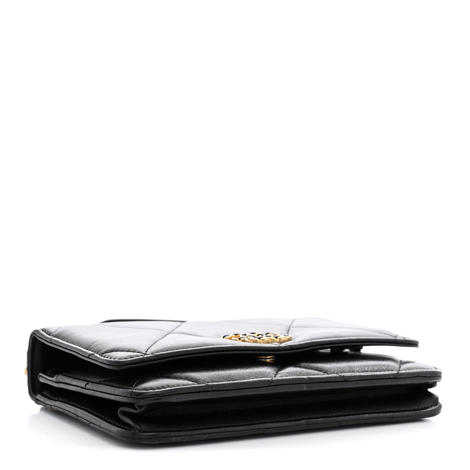Chanel Lambskin Quilted Chanel 19 Wallet On Chain WOC Black 4 of 12