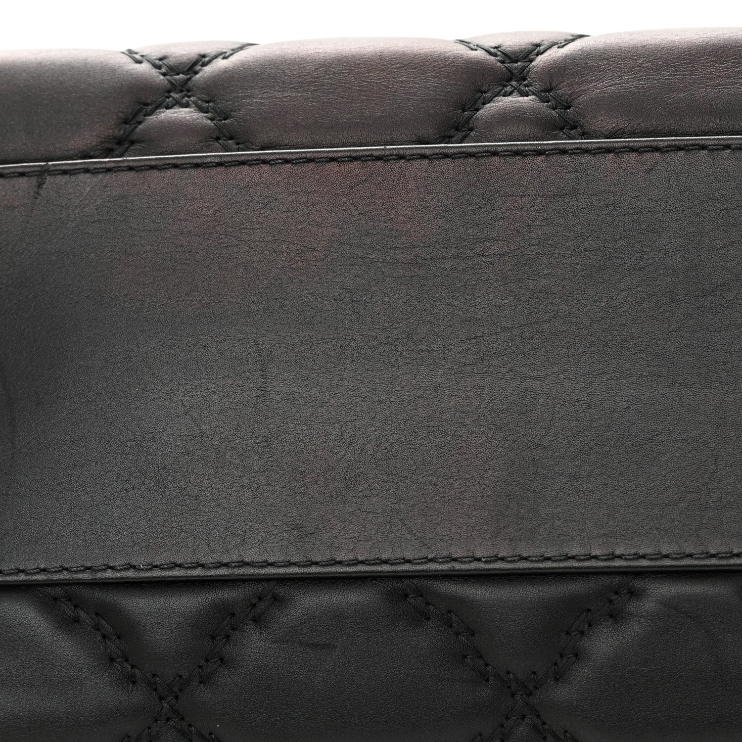 Chanel Calfskin Double Stitch Large Hamptons Flap Bag Black 16 of 19
