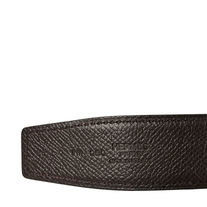 Hermes Epsom 32mm Idem Belt 85 34 Chocolate Bleu De Malte 3 of 7