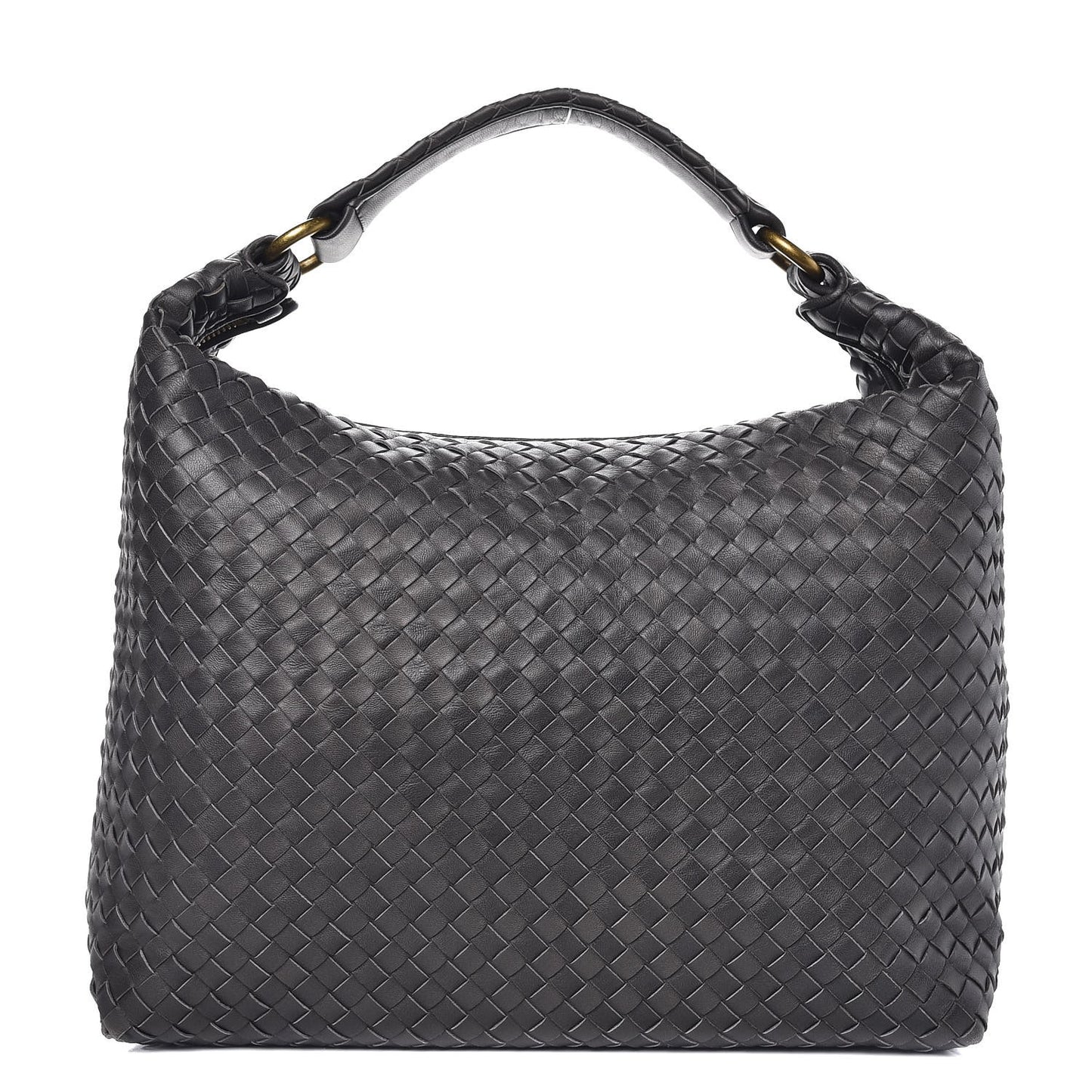 Nappa Intrecciato Pyramid Hobo Ferro Gray