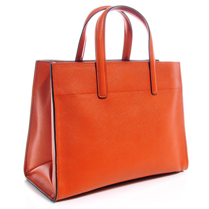 Prada Saffiano Small Soft Tote Papaya 4 of 9