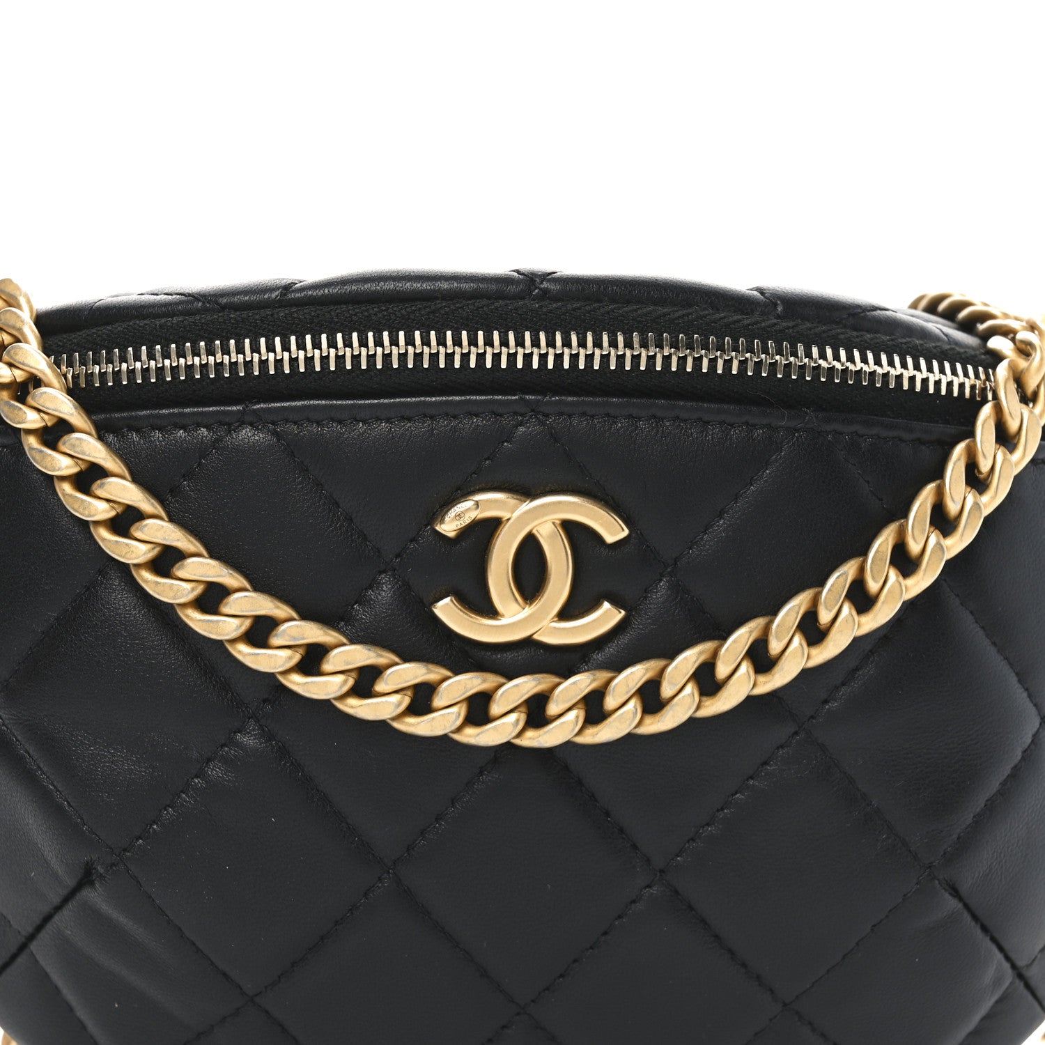 Chanel Lambskin Quilted Pearl Crush Belt Bag Black 8 of 10