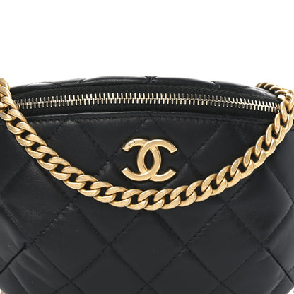 Chanel Lambskin Quilted Pearl Crush Belt Bag Black 8 of 10