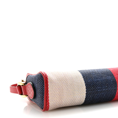 Gucci Canvas Sylvie Stripe Mini Ophidia Camera Bag Mystic White Hibiscus Red Maritime 8 of 9