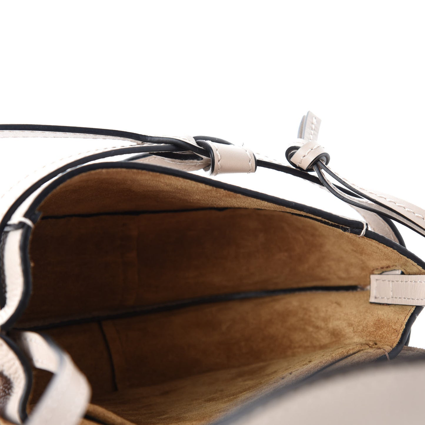 Grained Calfskin Mini Gate Crossbody Bag Light Oat