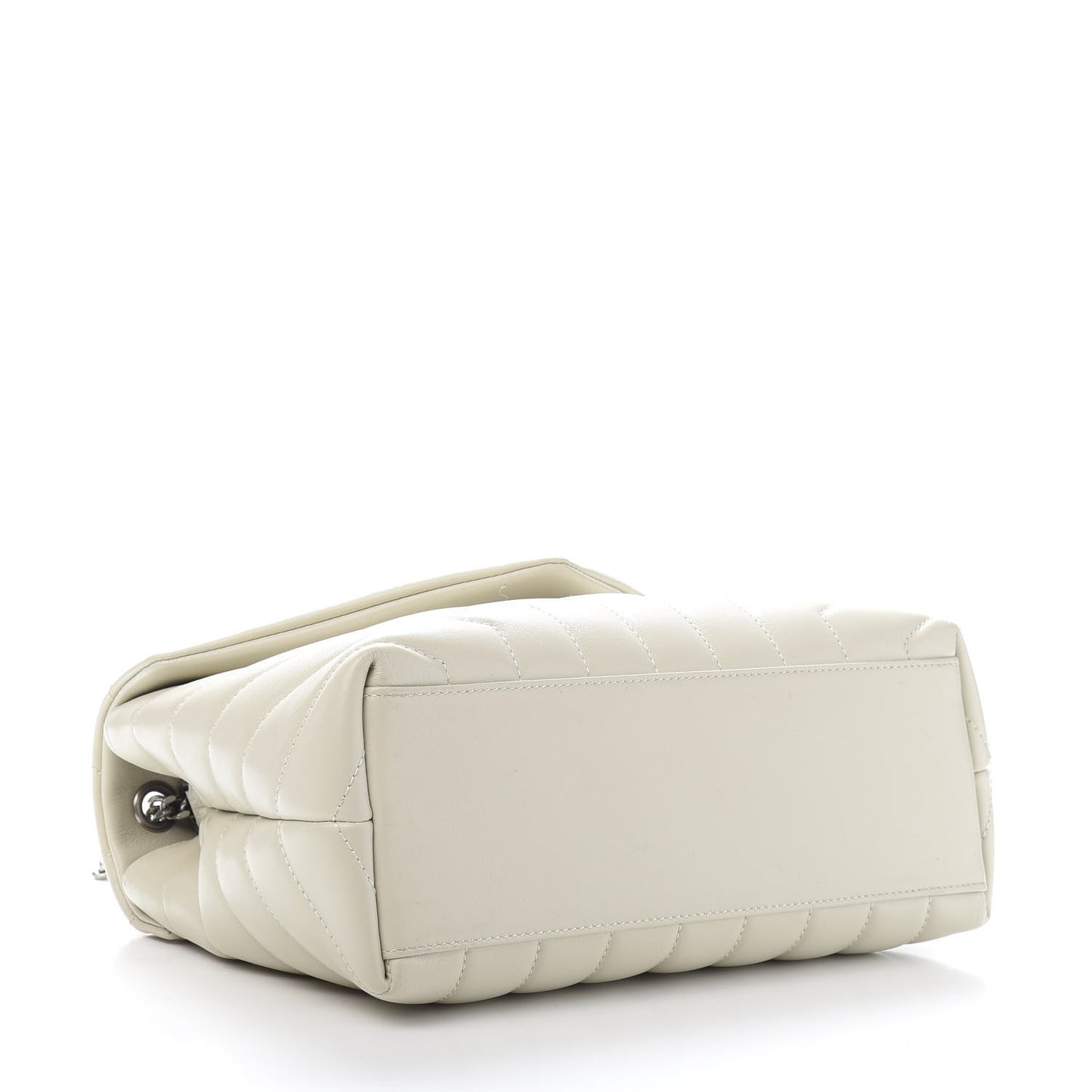 Calfskin Y Quilted Monogram Small Loulou Chain Satchel Ivory