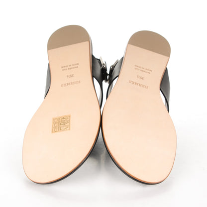 Hermes Calfskin Kola Sandals 35.5 Black 5 of 6