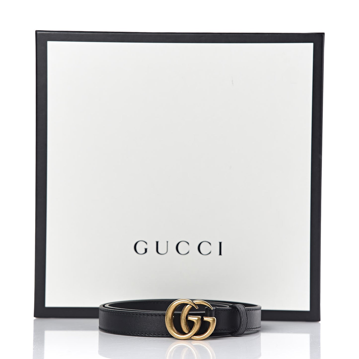 Calfskin Double G 20mm Belt 80 32 Black
