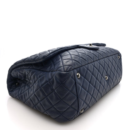 Chanel Calfskin Quilted XXL Travel Flap Bag Navy 4 of 10