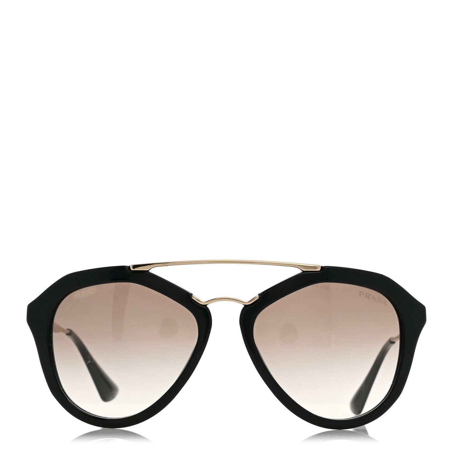 Prada Acetate Metal Cinema Sunglasses SPR 12Q Black 2 of 11