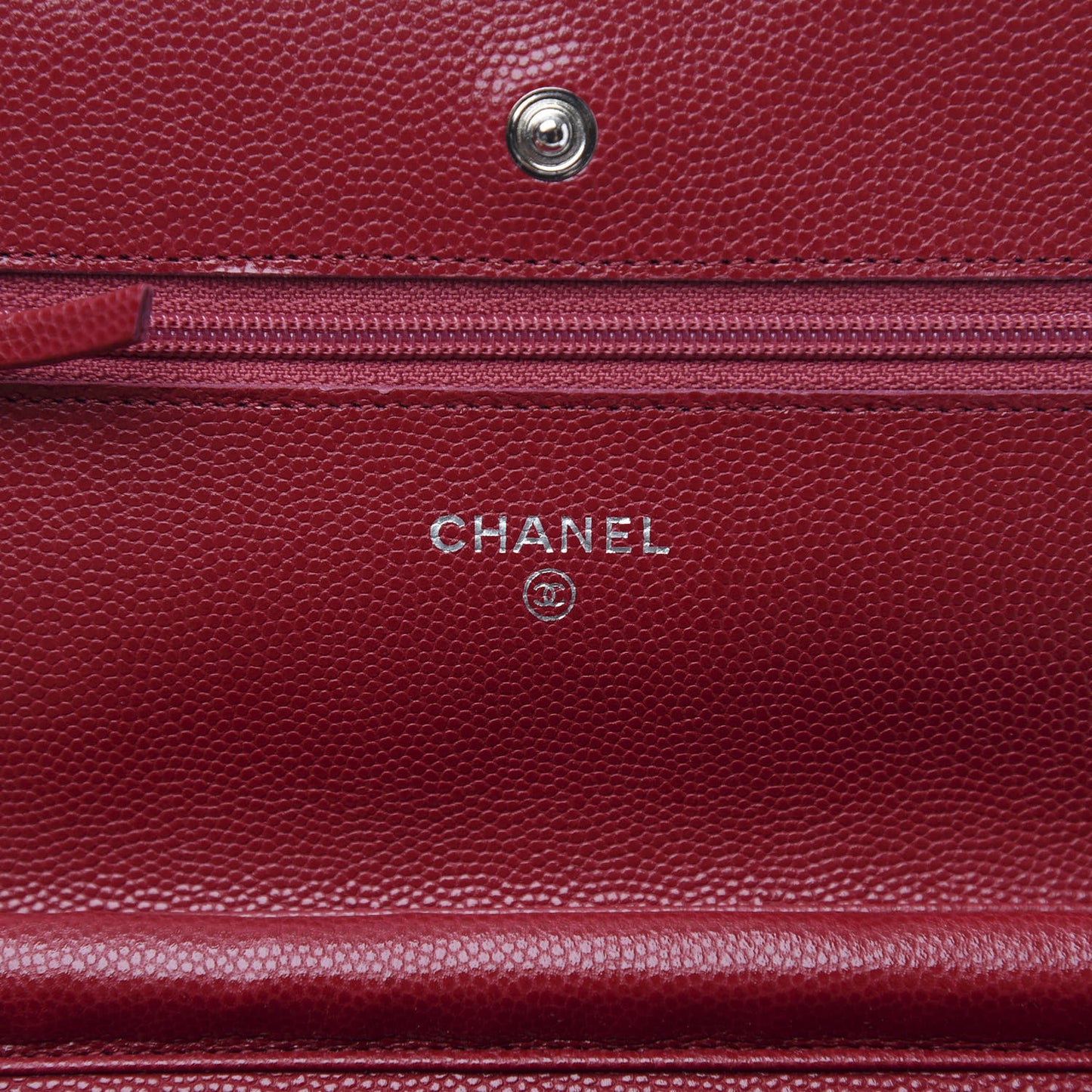 Caviar Quilted Wallet On Chain WOC Dark Red