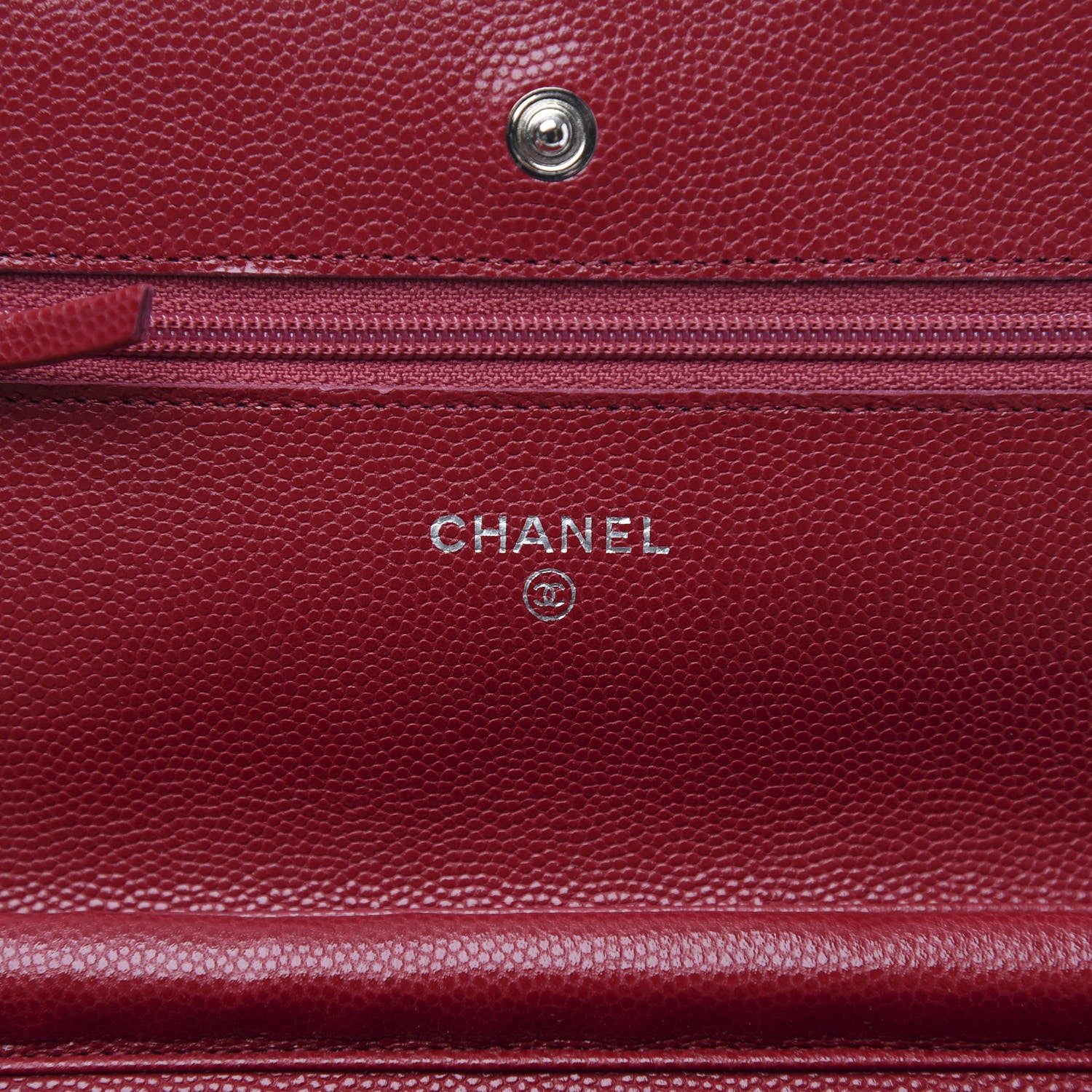 Chanel Caviar Quilted Wallet On Chain WOC Dark Red 5 of 10