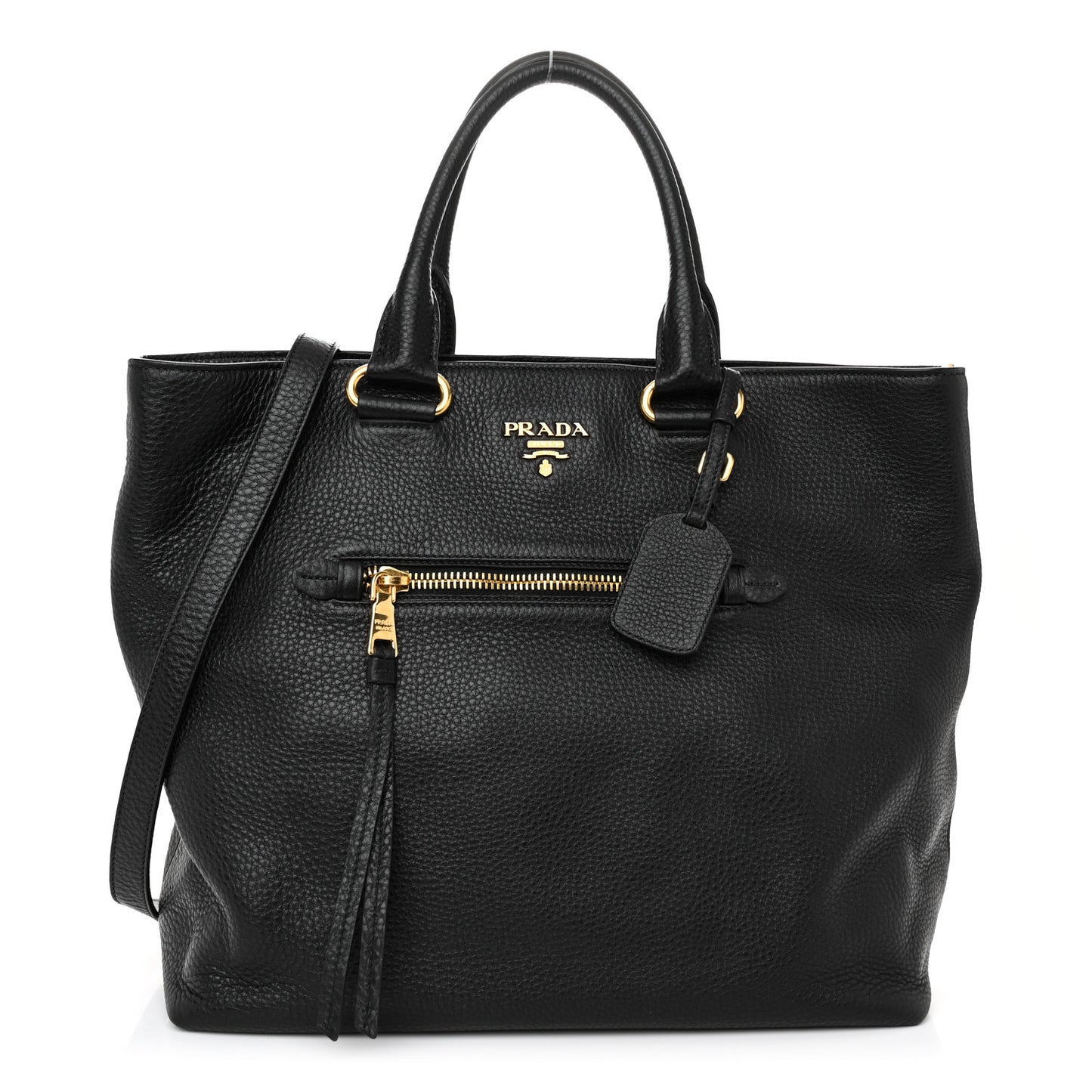 Vitello Daino Shopping Tote Black