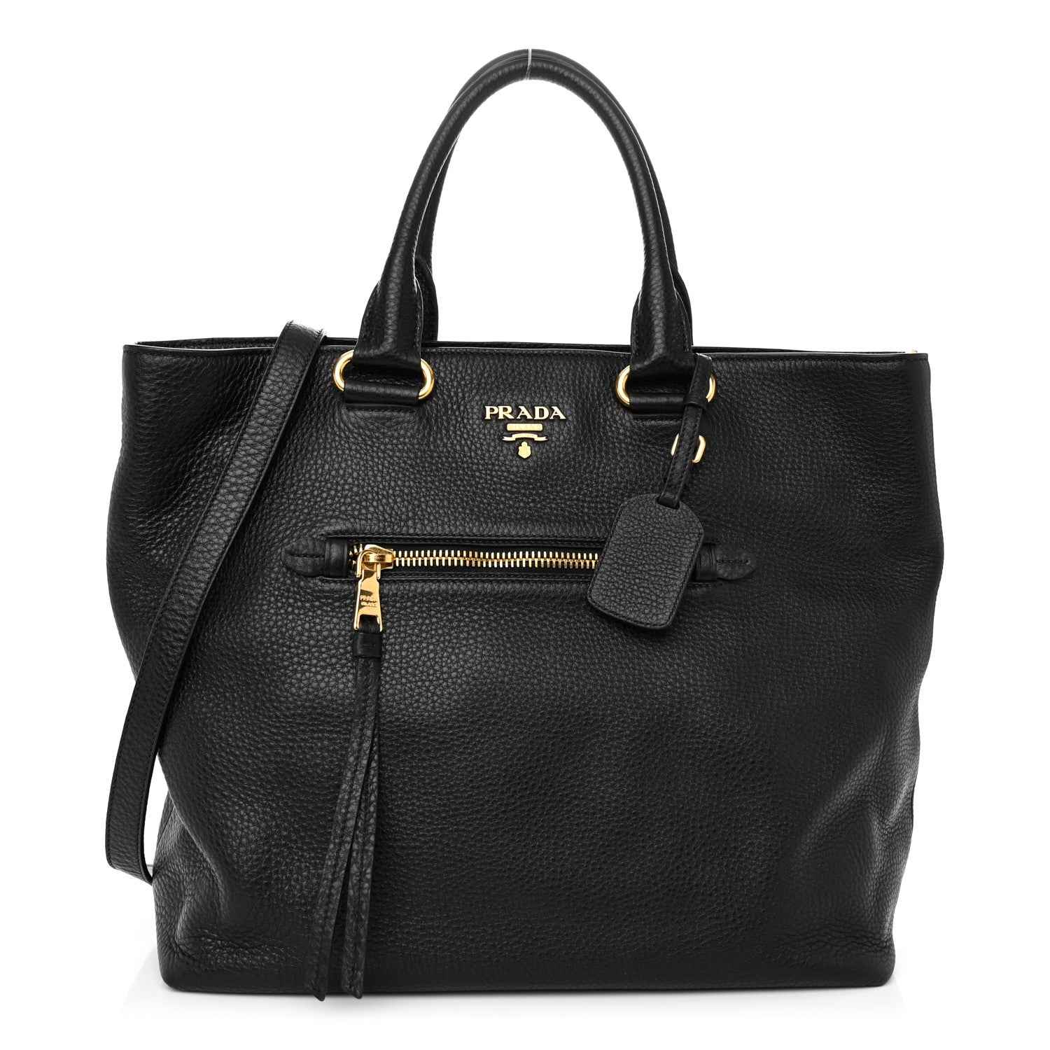 Prada Vitello Daino Shopping Tote Black 1 of 10