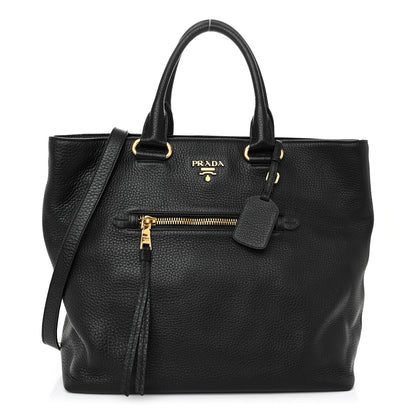 Prada Vitello Daino Shopping Tote Black 1 of 10