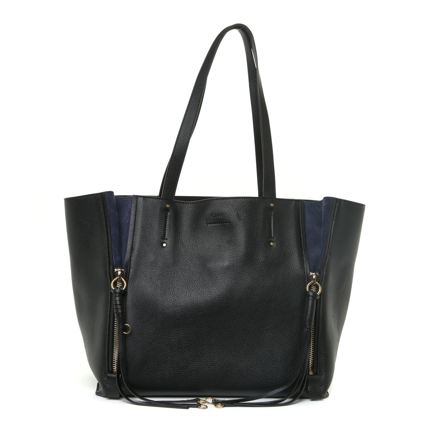Smooth Calfskin Medium Milo Shopping Tote Black