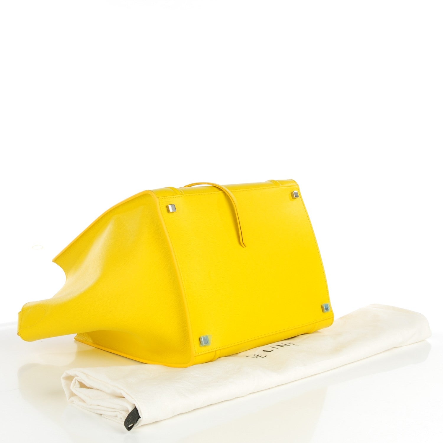 Celine Supple Calfskin Medium Phantom Luggage Sun Yellow 4 of 8