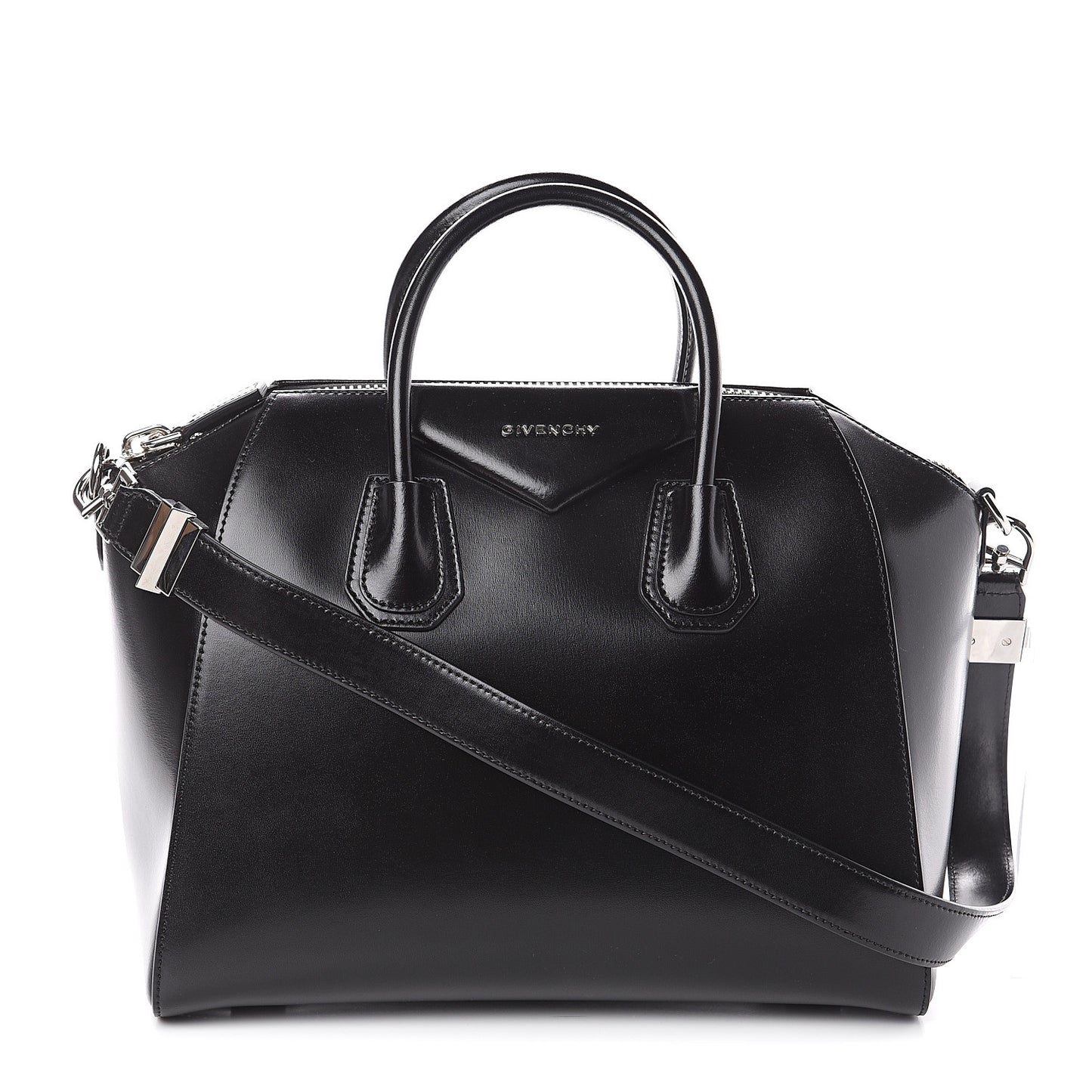 Shiny Lord Calfskin Medium Antigona Black