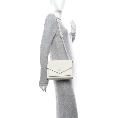Louis Vuitton LOUIS VUITTON Soft Calfskin Mylockme Chain Bag BB White 2 of 11