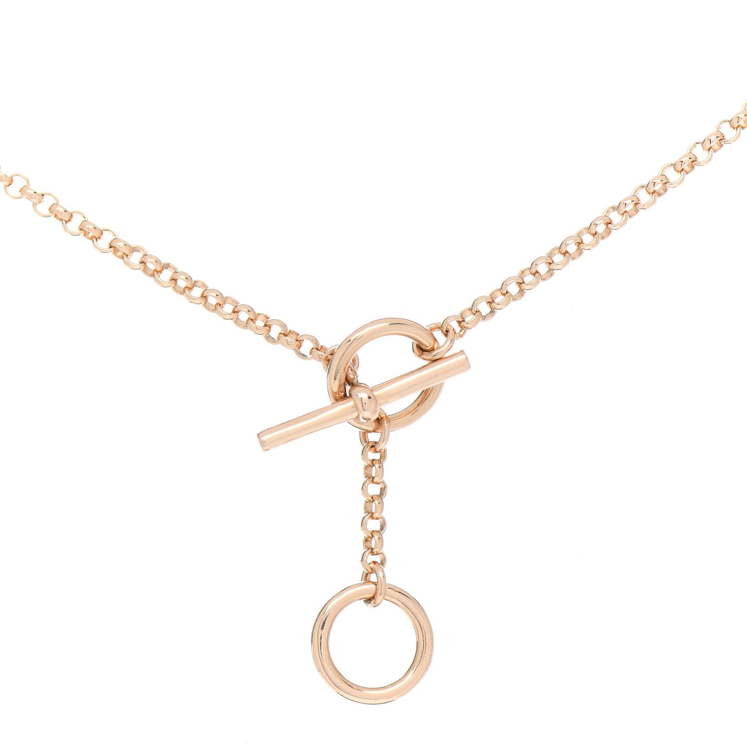 Hermes 18K Rose Gold Diamond Gambade Pendant Necklace 4 of 5
