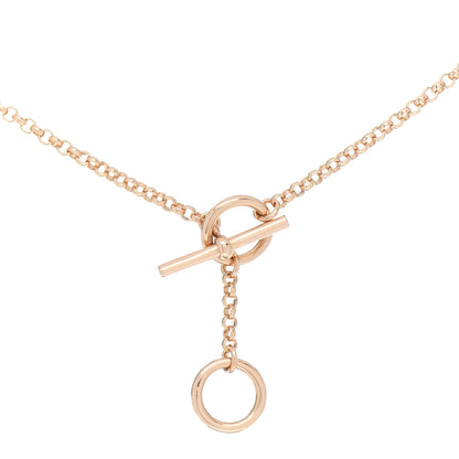 Hermes 18K Rose Gold Diamond Gambade Pendant Necklace 4 of 5