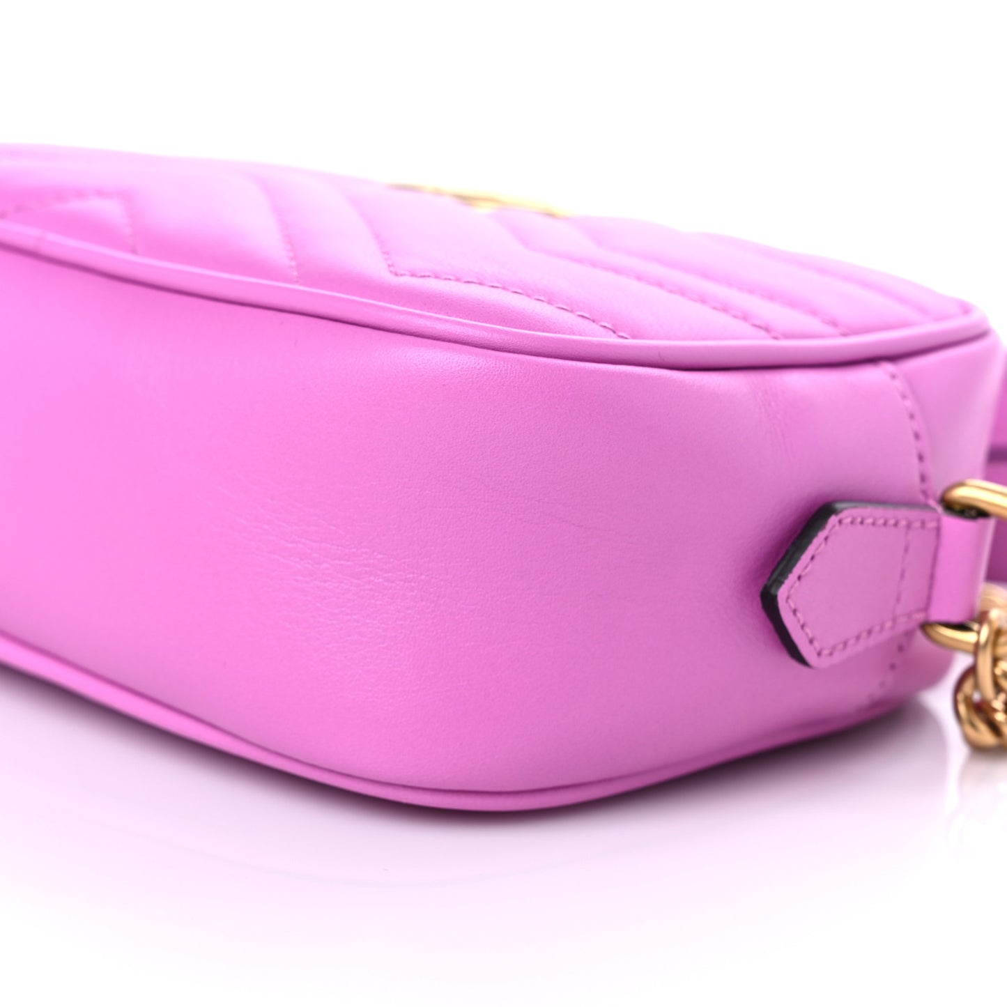 Calfskin Matelasse Mini GG Marmont Chain Shoulder Bag Candy Mousse