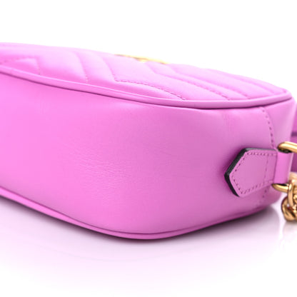 Gucci Calfskin Matelasse Mini GG Marmont Chain Shoulder Bag Candy Mousse 11 of 12