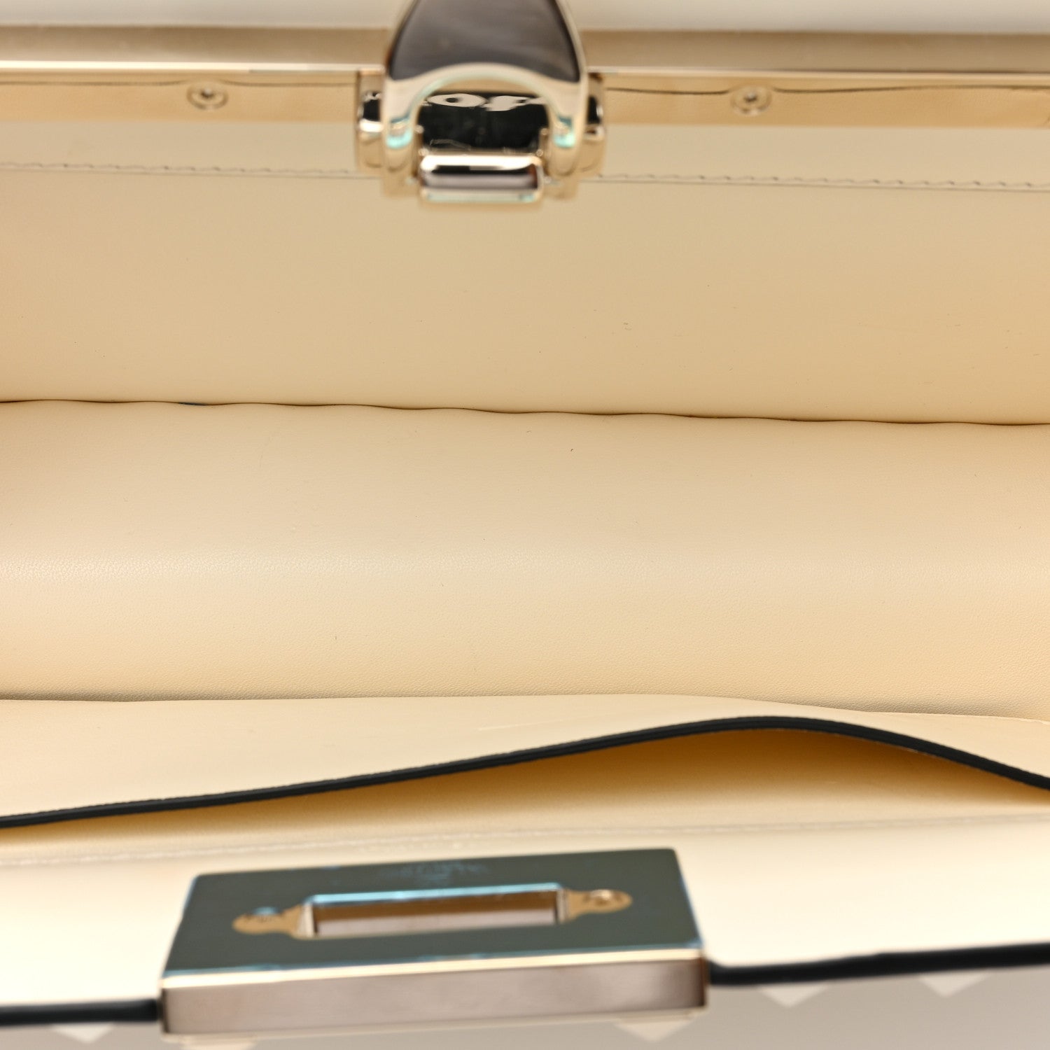 Valentino Garavani Calfskin Tonal Small Rockstud Top Handle Handbag Ivory 5 of 10