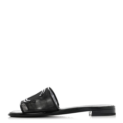 Chanel Mesh Patent Calfskin CC Mules 38.5 Black 1 of 7