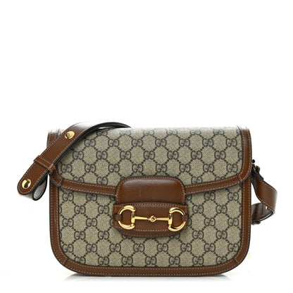 Gucci GG Supreme Monogram Horsebit 1955 Shoulder Bag Beige Brown Sugar 1 of 18