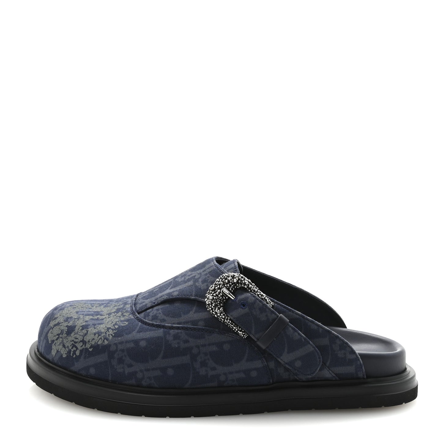 X DENIM TEARS Denim Calfskin Oblique Mens Mules 42 Blue