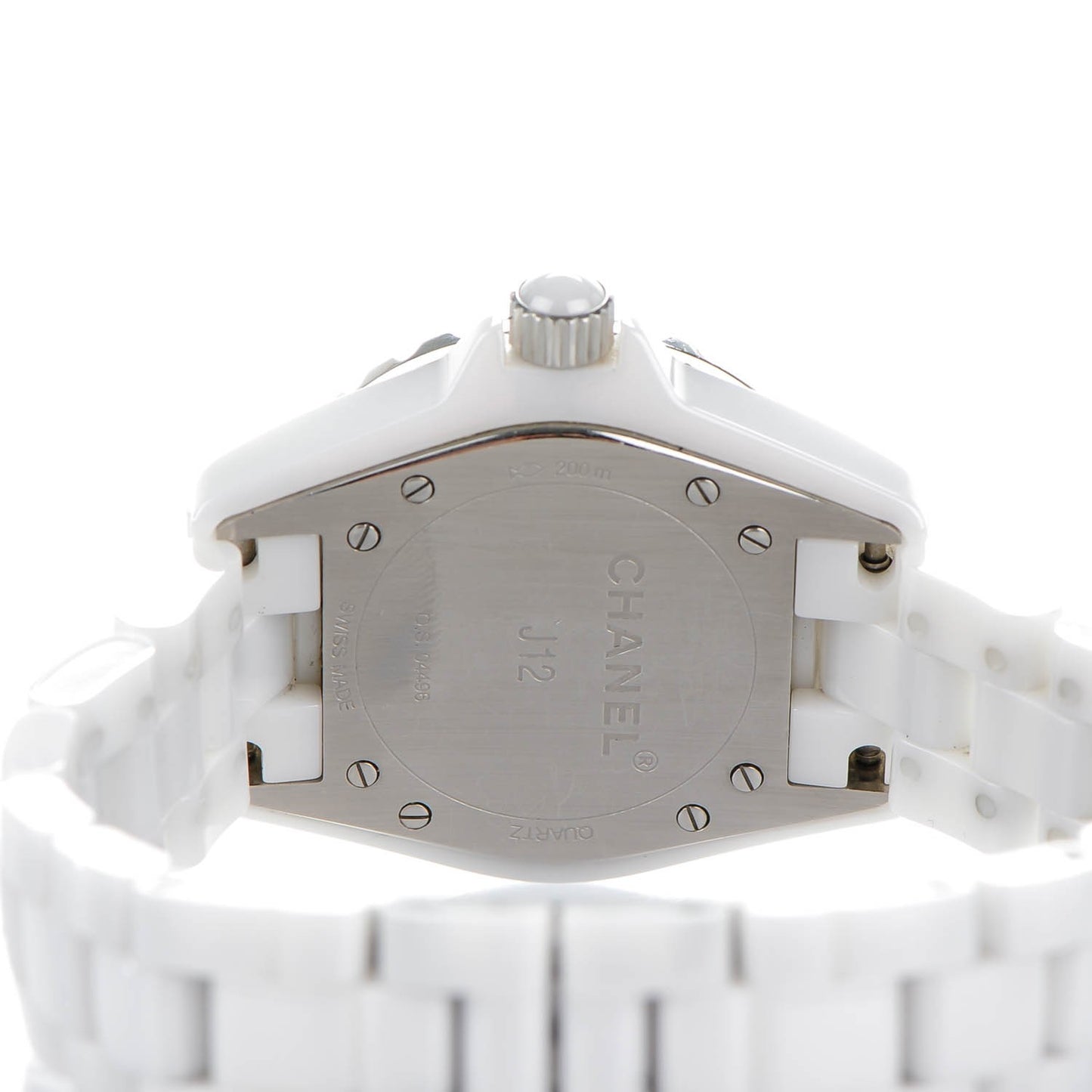 Stainless Steel Ceramic Diamond 33mm J12 Quartz Watch White