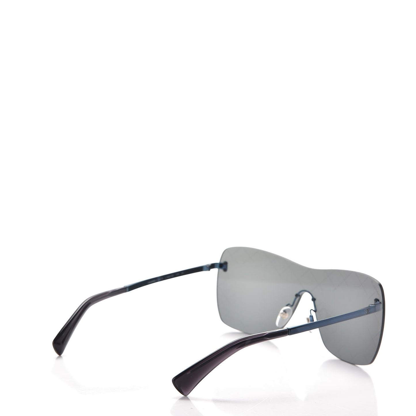 Shield Runway Sunglasses 4215 Silver Blue Mirror