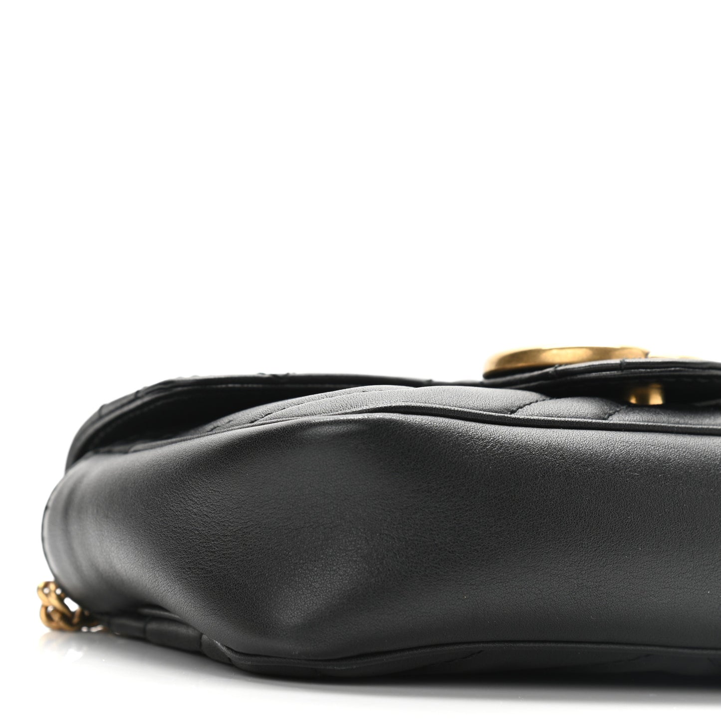 Calfskin Matelasse Super Mini GG Marmont Shoulder Bag Black