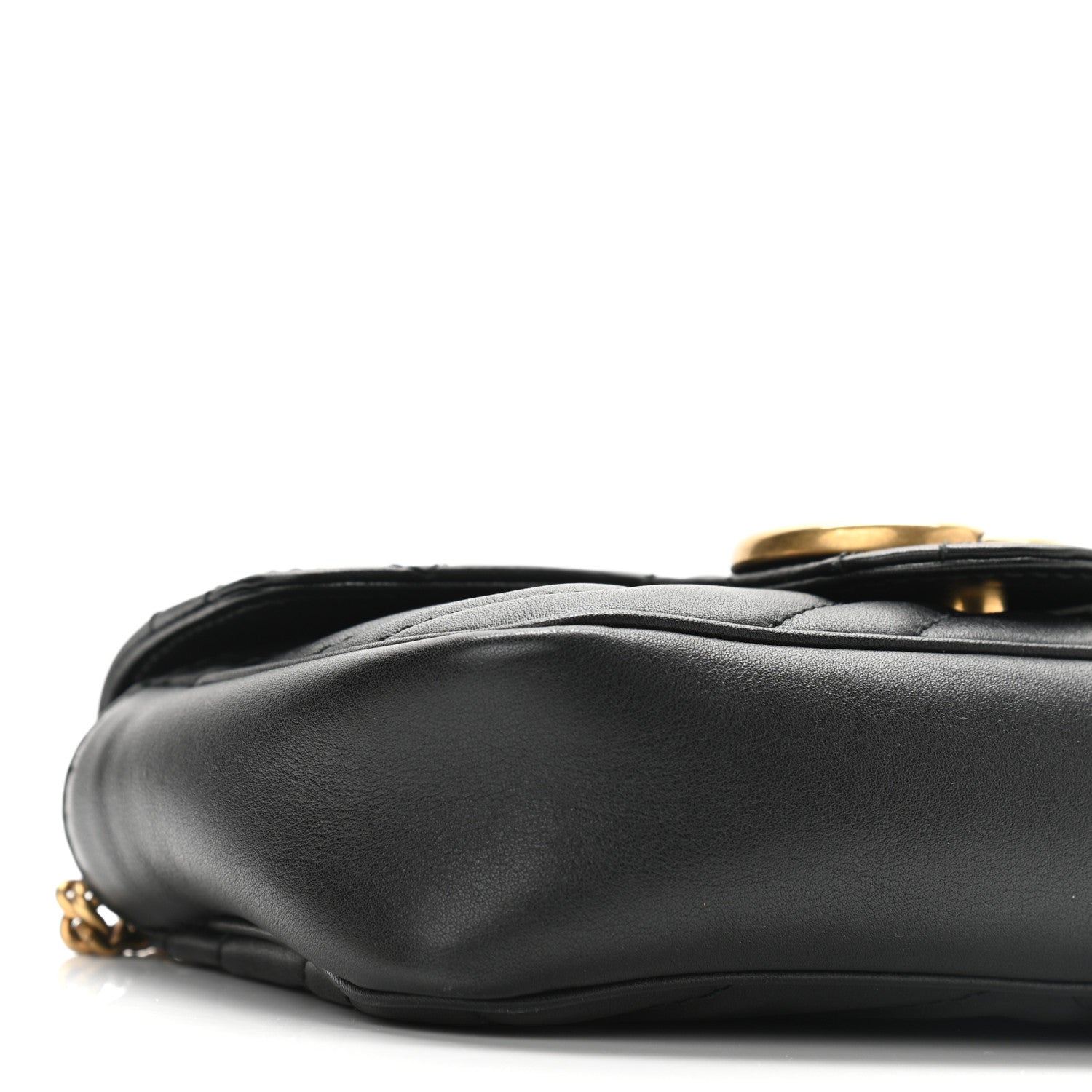 Gucci Calfskin Matelasse Super Mini GG Marmont Shoulder Bag Black 9 of 10