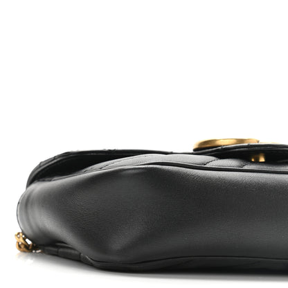 Gucci Calfskin Matelasse Super Mini GG Marmont Shoulder Bag Black 9 of 10