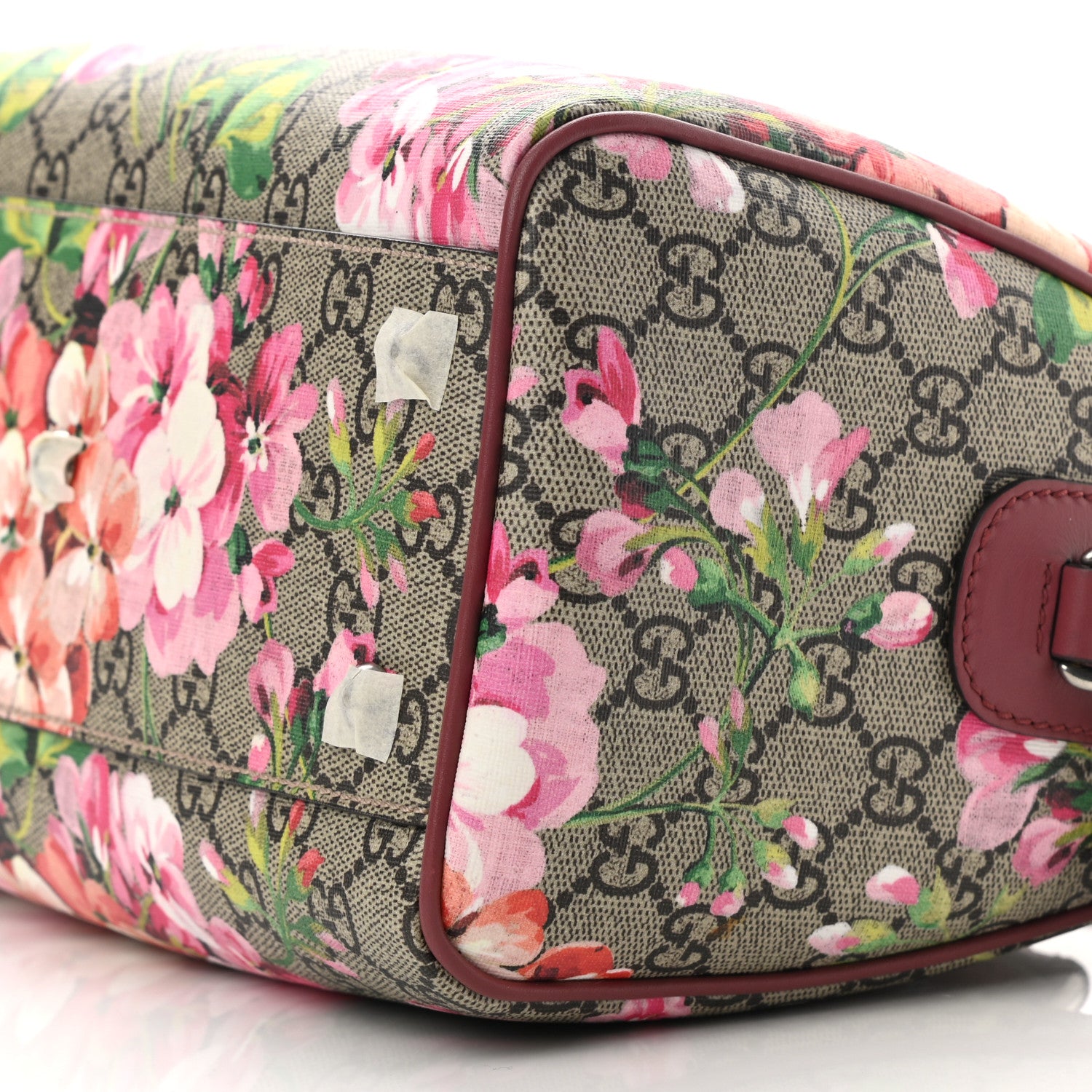 Gucci GG Supreme Monogram Blooms Small Boston Beige Multicolor Dry Rose 10 of 10