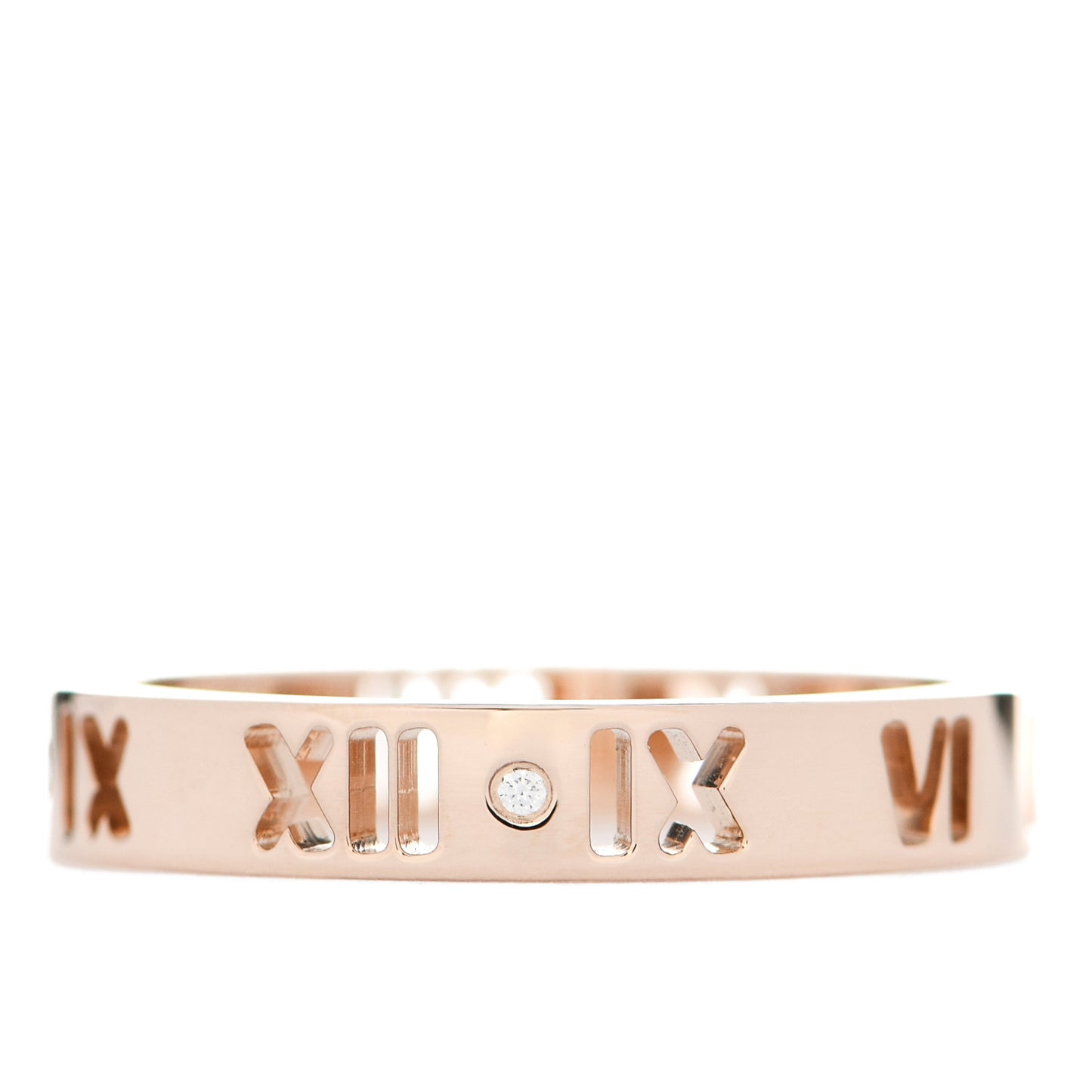 18K Rose Gold Diamond Atlas Pierced Ring 56 7.75