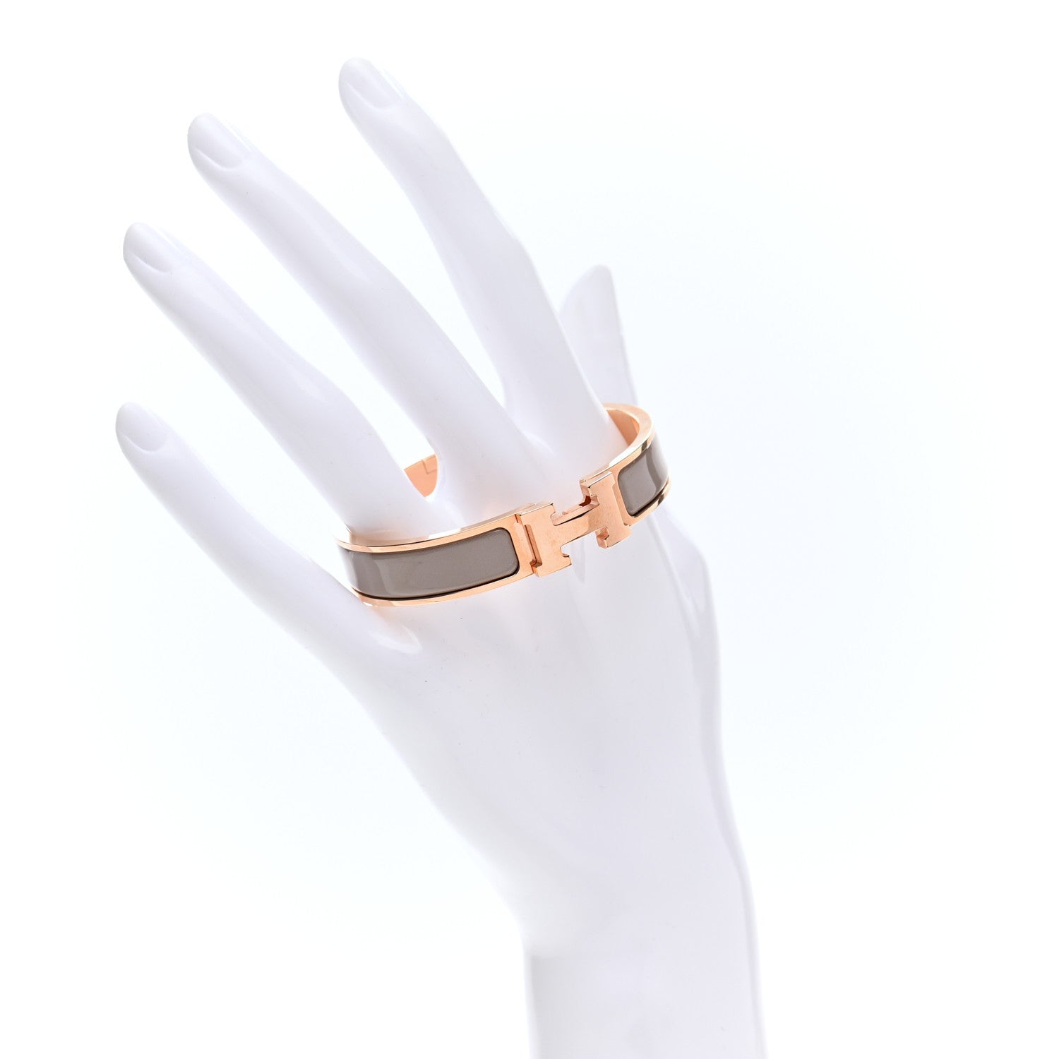 Hermes Enamel Narrow Clic Clac H Bracelet PM Marron Glace 2 of 4