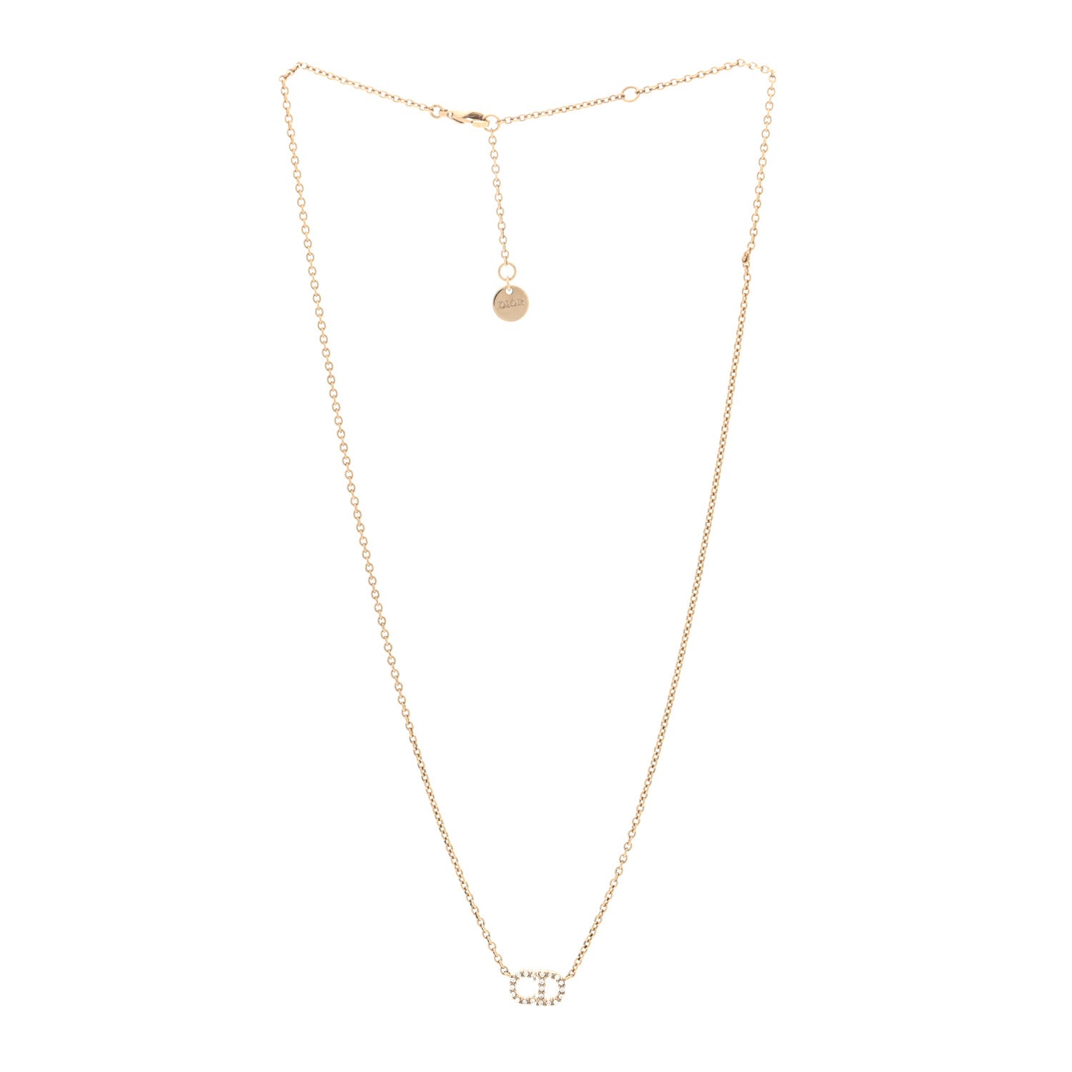 Christian Dior Metal Crystal Clair D Lune Necklace Gold 3 of 4