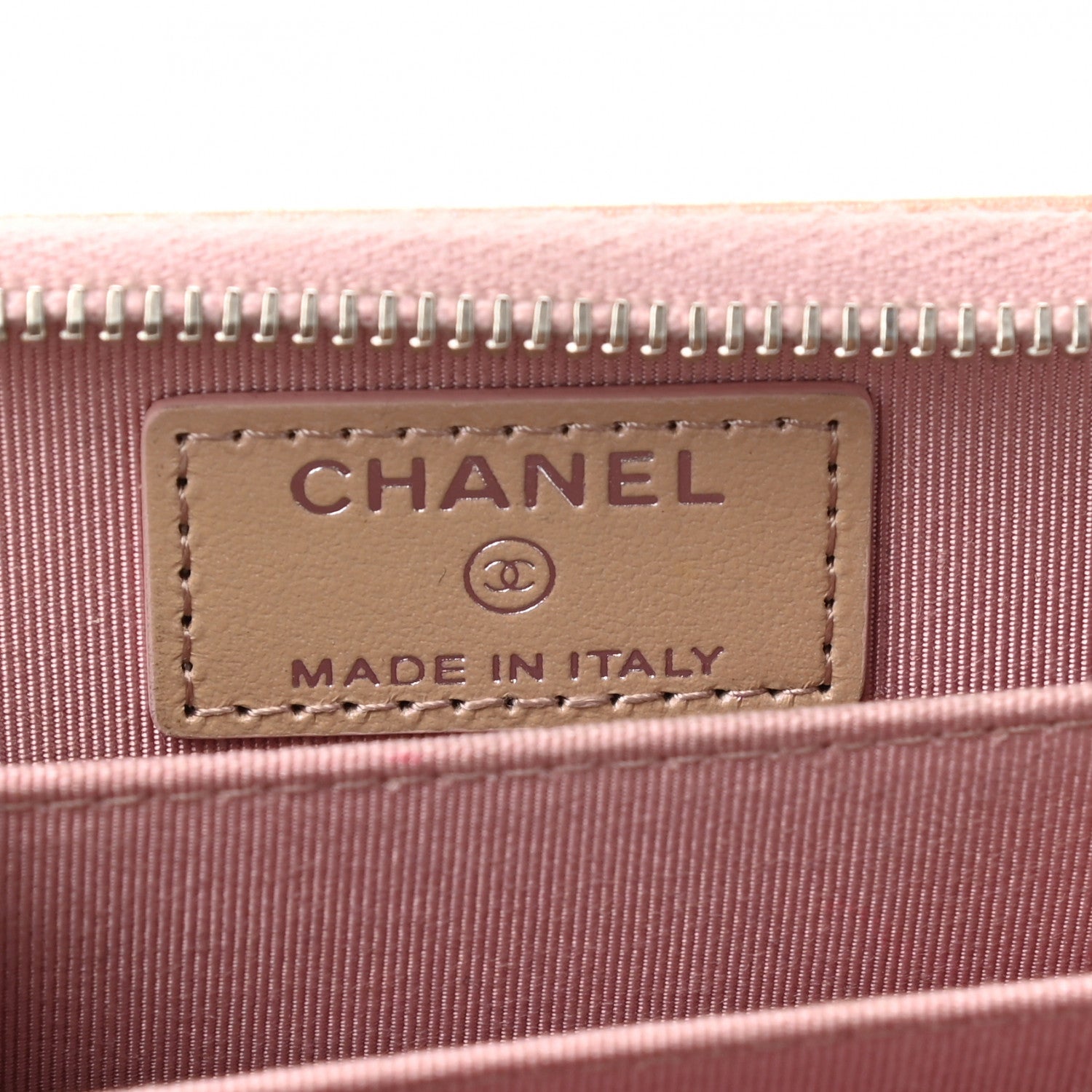 Chanel Iridescent Calfskin Quilted Zip Coin Purse Wallet Pink 6 of 8