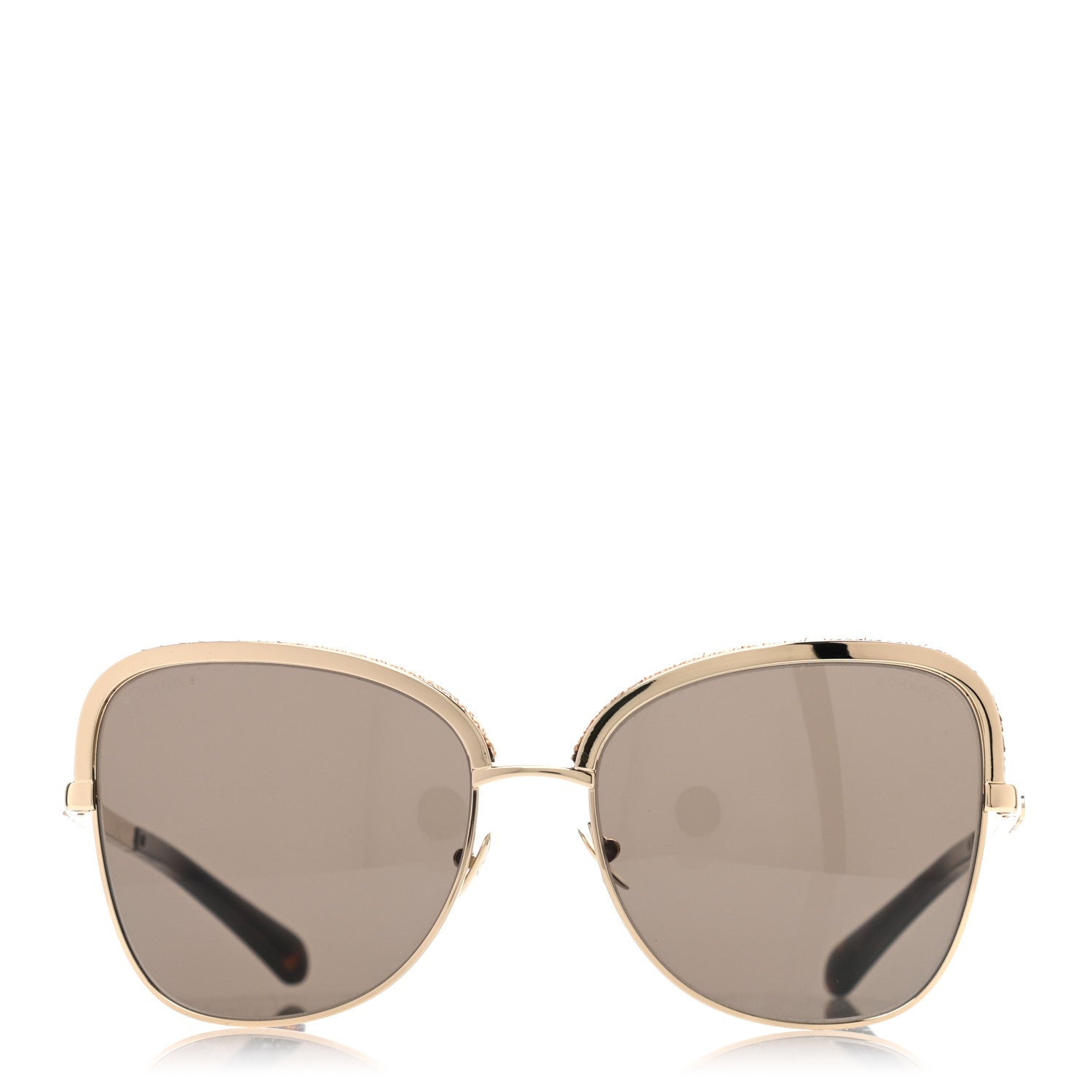 Chanel Square Frame Sequin Sunglasses 4270 Gold Brown 2 of 7