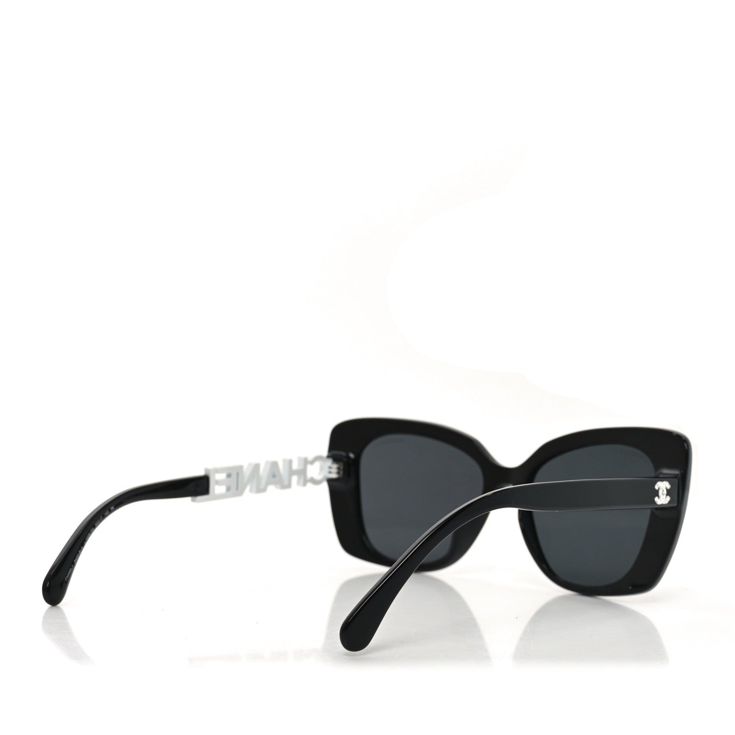 Chanel Acetate Strass Square Sunglasses 5422-B-A Black White 4 of 7