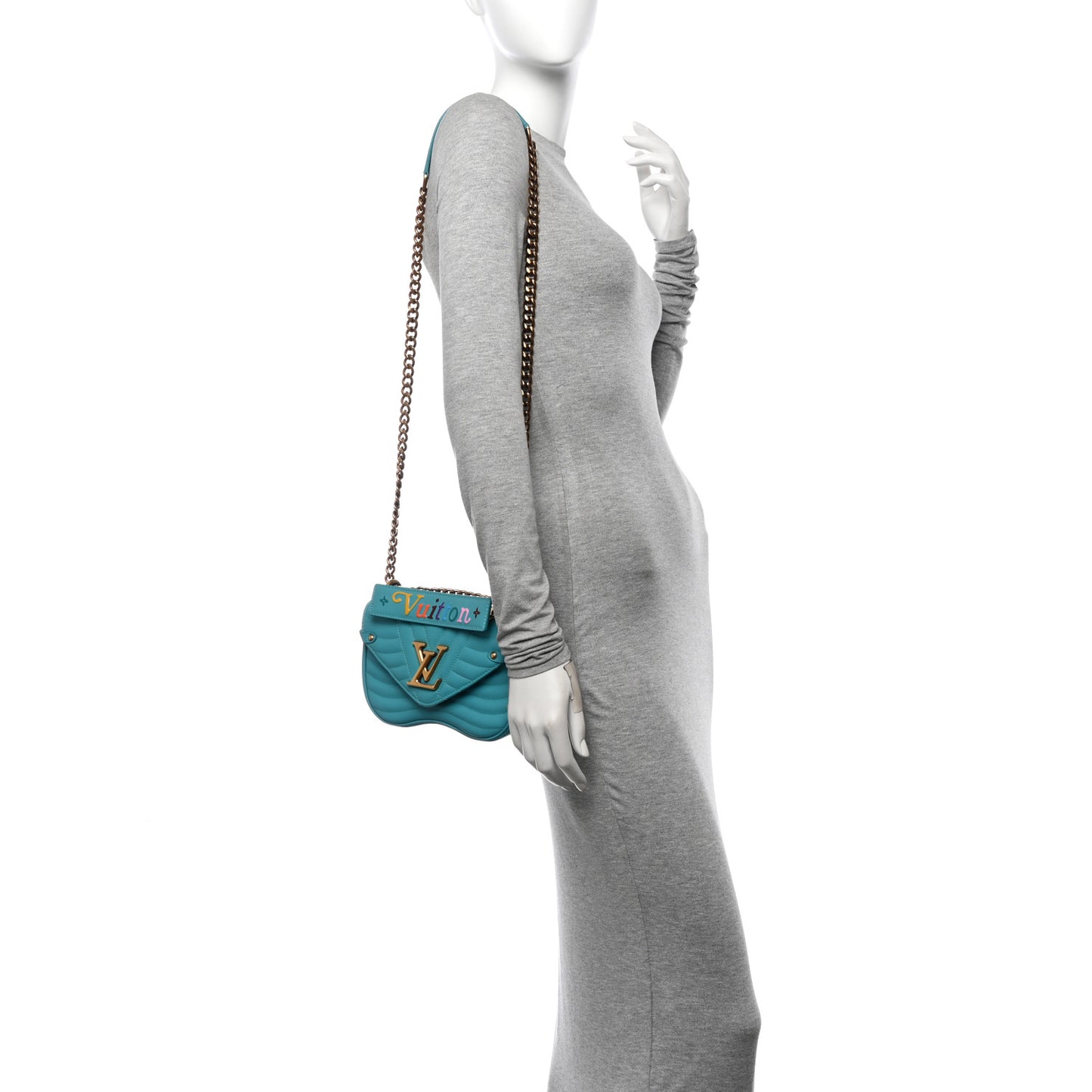 Calfskin New Wave Chain PM Malibu Green