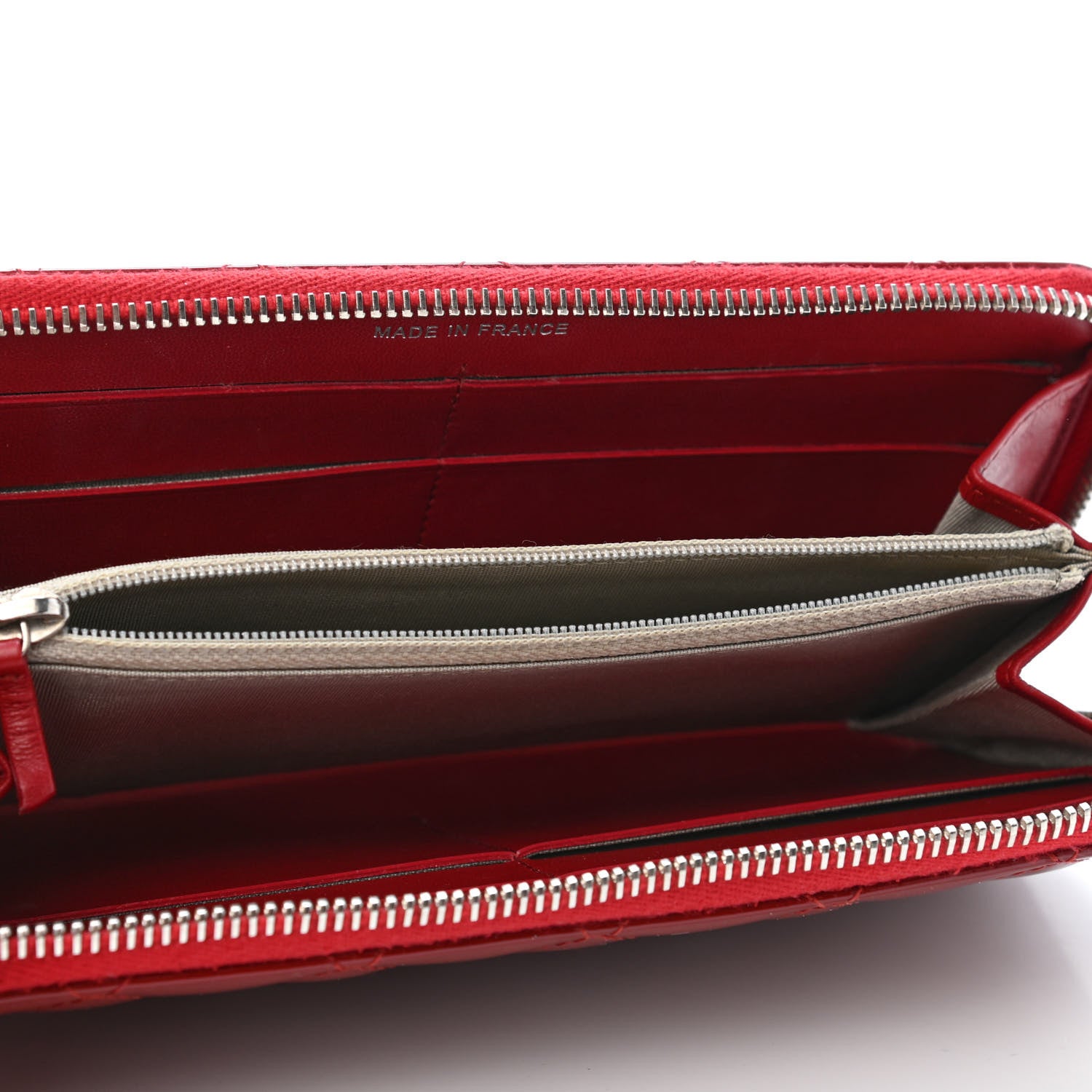 Chanel Patent Quilted Brilliant Zip Around Wallet Red 4 of 4